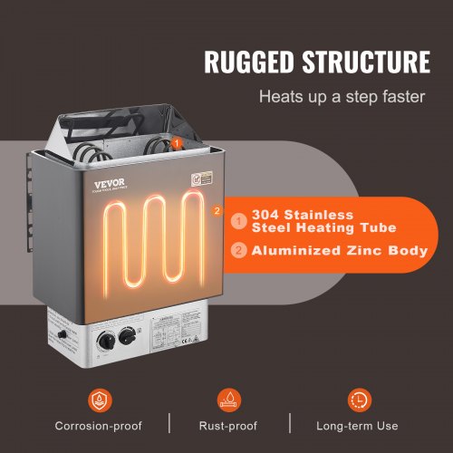 Sauna Heater 3KW 220V Electric Sauna Stove Steam Bath Sauna Heater with BuiltIn