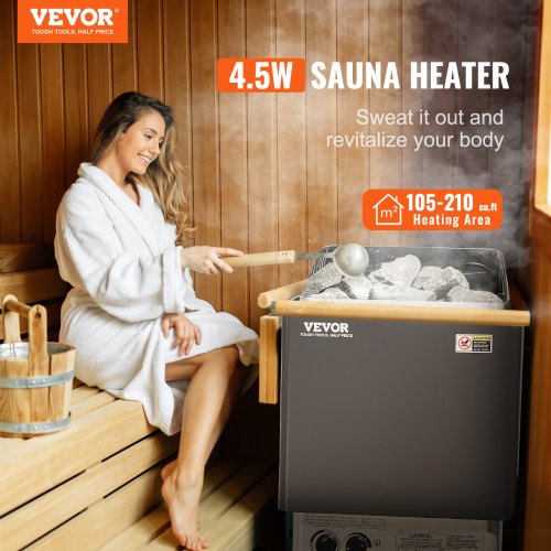 Sauna Heater 4.5KW 220V Electric Sauna Stove Steam Bath Sauna Heater