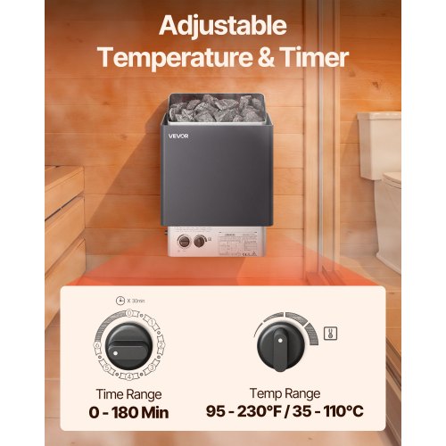 Sauna Heater 6KW 220V Electric Sauna Stove Steam Bath Sauna Heater with BuiltIn