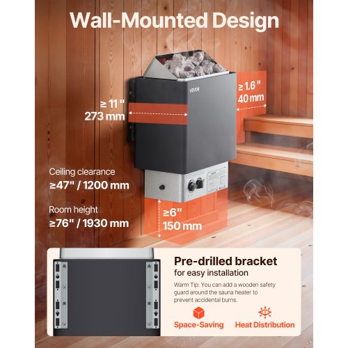 9KW Sauna Heater Steam Bath Sauna Heater with BuiltIn Controls Electric