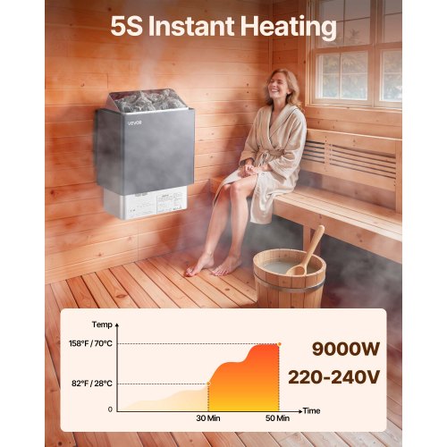 Sauna Heater 9KW 220V Electric Sauna Stove Steam Bath Sauna Heater