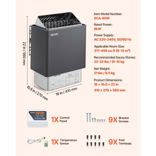 Sauna Heater 9KW 220V Electric Sauna Stove Steam Bath Sauna Heater