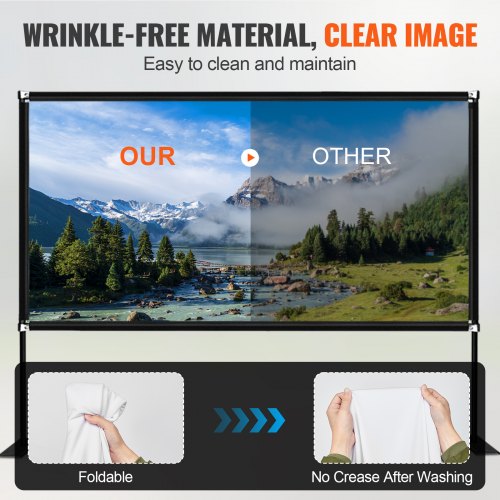 Movie Screen with Stand 180inch Portable Projector Screen 169 4K HD Wide