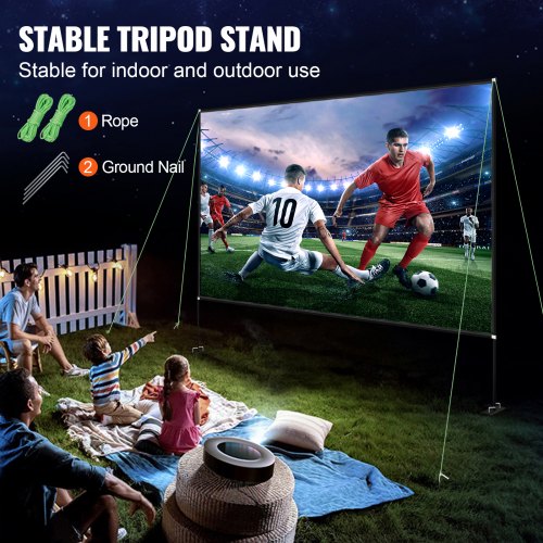 Movie Screen with Stand 180inch Portable Projector Screen 169 4K HD Wide