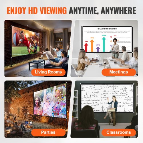 Movie Screen with Stand 180inch Portable Projector Screen 169 4K HD Wide