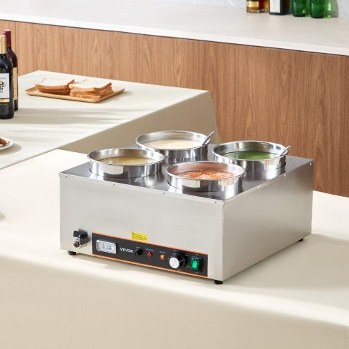 Electric Soup Warmer Four 634Qt Stainless Steel Round Pot With 86185F