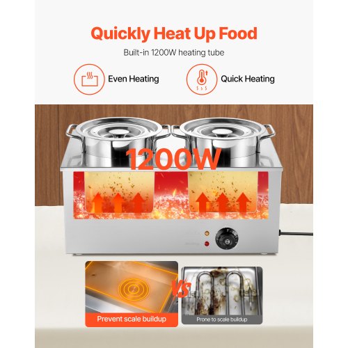 Electric Soup Warmer Two 634Qt Stainless Steel Round Pot With 86185F