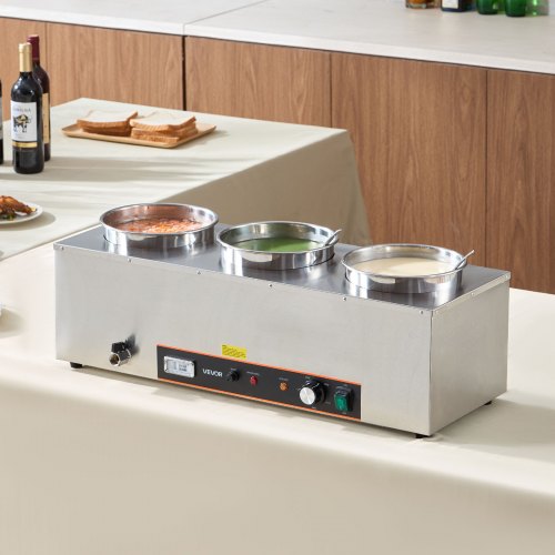 Electric Soup Warmer Three 634Qt Stainless Steel Round Pot With 86185F