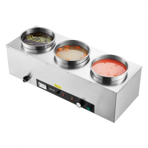 Electric Soup Warmer Three 634Qt Stainless Steel Round Pot With 86185F