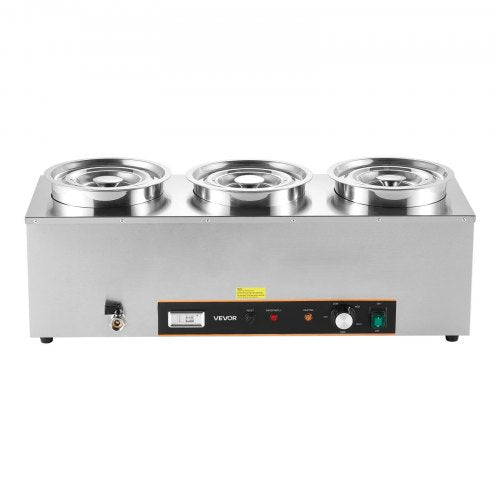 Electric Soup Warmer Three 634Qt Stainless Steel Round Pot With 86185F