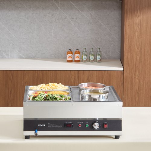 Electric Soup Warmer Two 634Qt Pots Three 13 Pans Stainless Steel Commercial