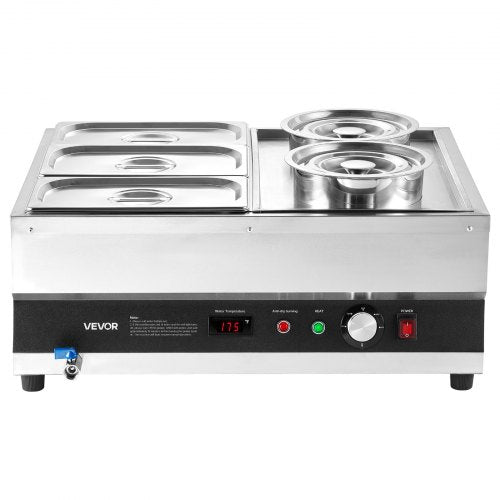 Electric Soup Warmer Two 634Qt Pots Three 13 Pans Stainless Steel Commercial