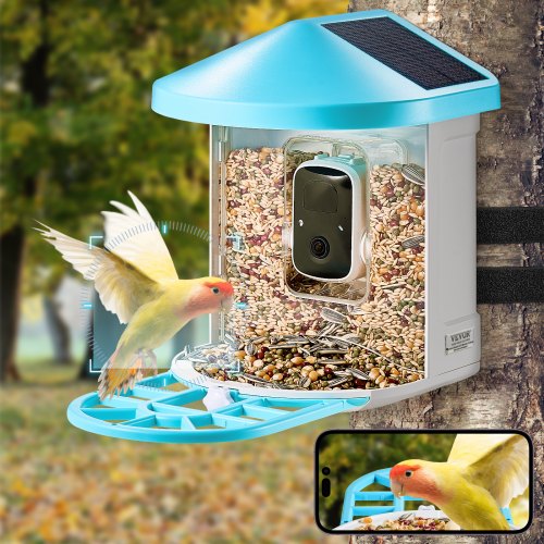 Smart Bird Feeder with Camera 2K HD AI Identify 10000 Bird Species