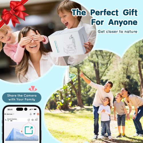 Smart Bird Feeder with Camera 2K HD AI Identify 10000 Bird Species