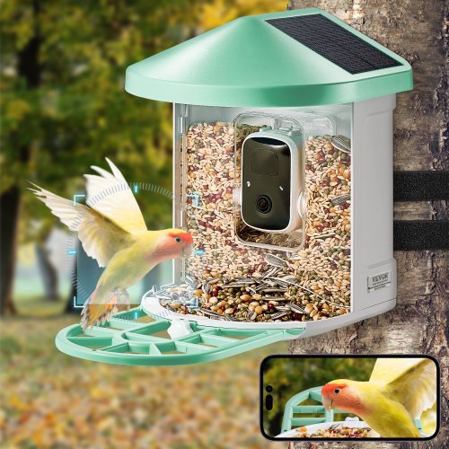 Smart Bird Feeder with Camera 2K HD AI Identify 10000 Bird Species