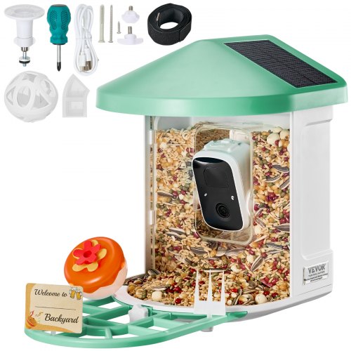 Smart Bird Feeder with Camera 2K HD AI Identify 10000 Bird Species