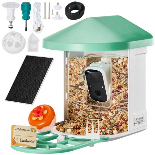Smart Bird Feeder with Camera 2K HD AI Identify 10000 Bird Species