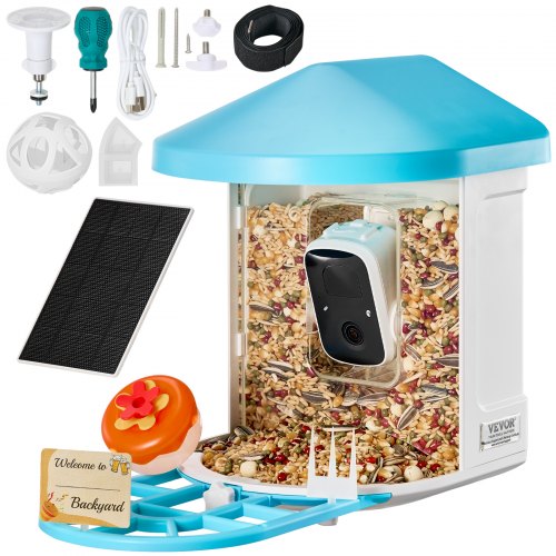 Smart Bird Feeder with Camera 2K HD AI Identify 10000 Bird Species