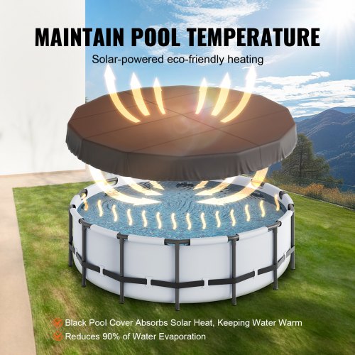 18 Ft Round Pool Cover Solar Covers for Above Ground Pools Safety Pool