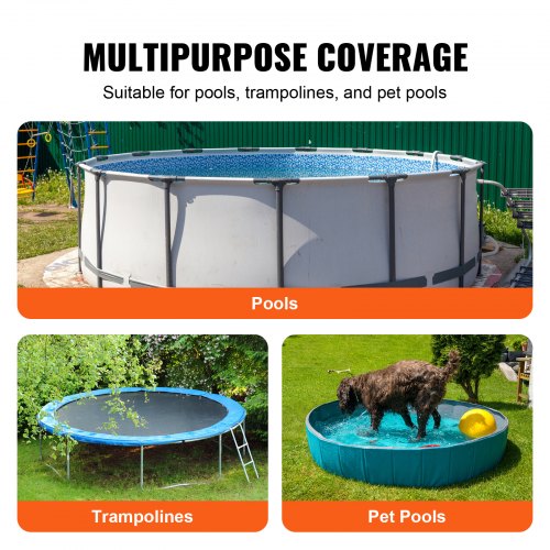 18 Ft Round Pool Cover Solar Covers for Above Ground Pools Safety Pool