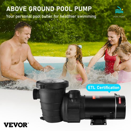 Swimming Pool Pump 1.5HP 115V 1100W Single Speed Pumps for Above Ground