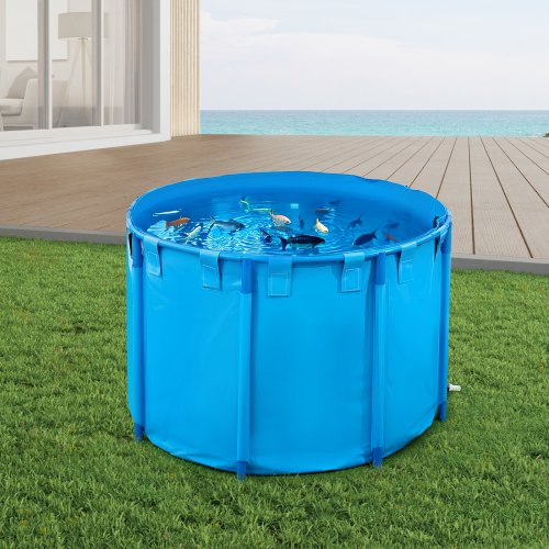 Canvas Fish Pond 448.8 Gal Capacity Above Ground Fish Pond Foldable PVC