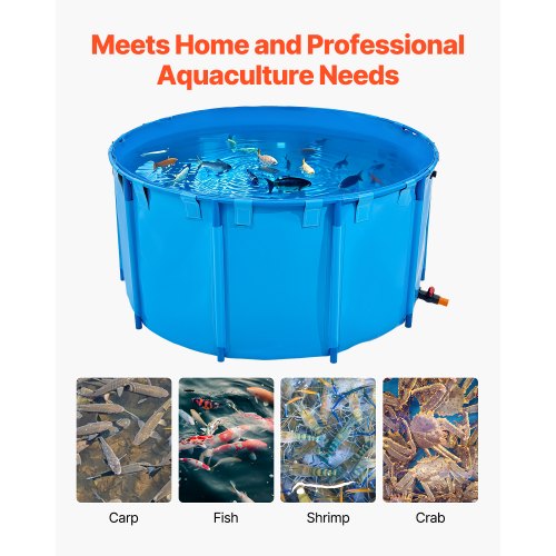 Canvas Fish Pond 818 Gal Capacity Above Ground Fish Pond Foldable PVC Koi