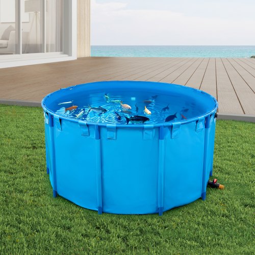 Canvas Fish Pond 818 Gal Capacity Above Ground Fish Pond Foldable PVC Koi