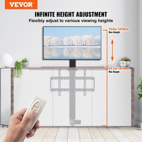 Automated TV Elevator 31 Stroke for Up to 60 Screens Adjustable Height
