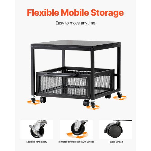 Mini Fridge Stand with Storage 198 lbs Mini Fridge Table with Movable