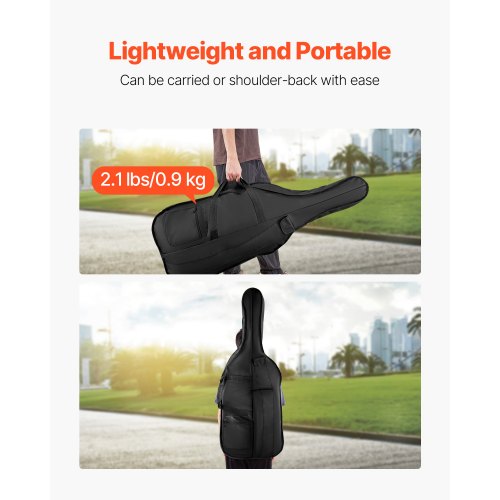 44 Full Size Cello Case Nylon Waterproof Lightweight Portable Travel