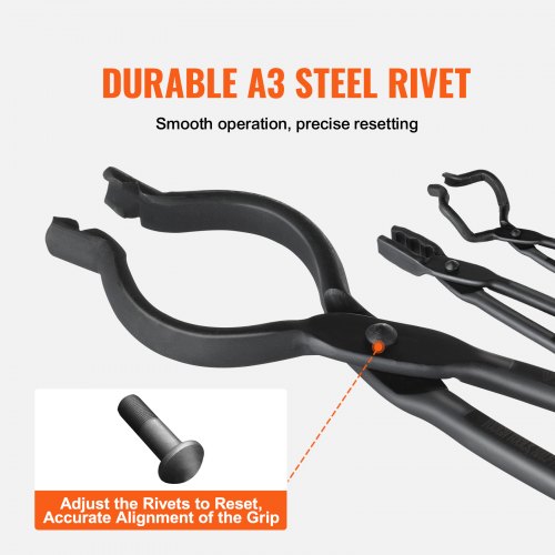 Blacksmith Tongs 18” 3 PCS VBit Bolt Tongs Wolf Jaw Tongs and Z VBit