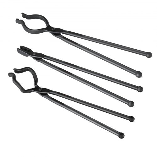 Blacksmith Tongs 18” 3 PCS VBit Bolt Tongs Wolf Jaw Tongs and Z VBit