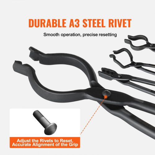 Blacksmith Tongs 18” 4 PCS VBit Bolt Tongs Wolf Jaw Tongs Z VBit Tongs