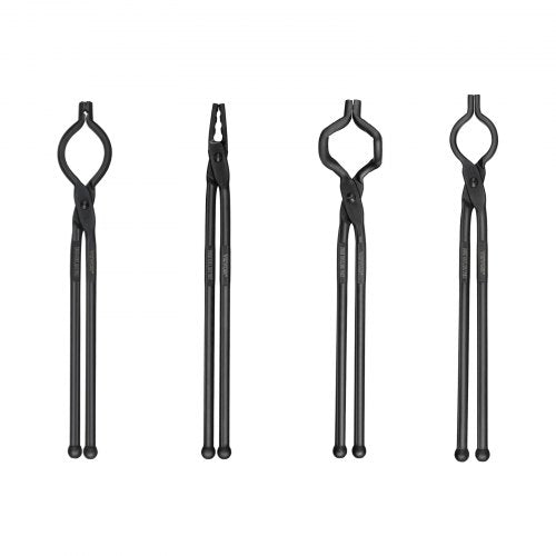Blacksmith Tongs 18” 4 PCS VBit Bolt Tongs Wolf Jaw Tongs Z VBit Tongs