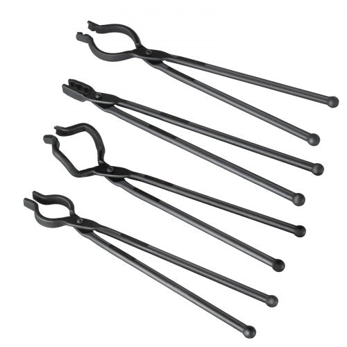 Blacksmith Tongs 18” 4 PCS VBit Bolt Tongs Wolf Jaw Tongs Z VBit Tongs