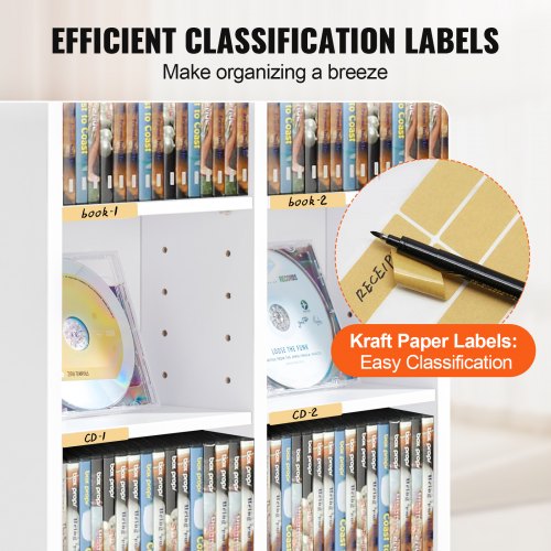 Media Storage Cabinet 8layer DVD Shelf Holds up to 464 CDs Adjustable CD