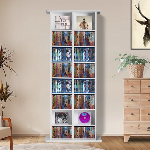 Media Storage Cabinet 8layer DVD Shelf Holds up to 464 CDs Adjustable CD