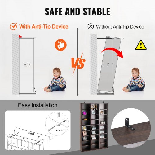 Media Storage Cabinet 9layer DVD Shelf Holds up to 756 CDs Adjustable CD