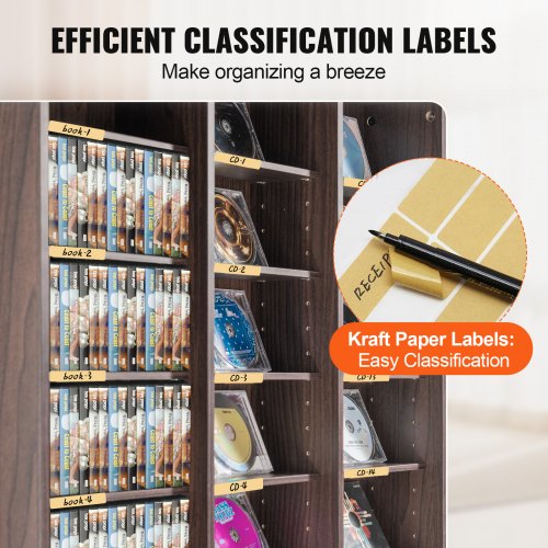 Media Storage Cabinet 9layer DVD Shelf Holds up to 756 CDs Adjustable CD