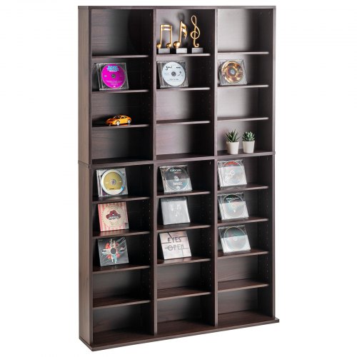 Media Storage Cabinet 9layer DVD Shelf Holds up to 756 CDs Adjustable CD