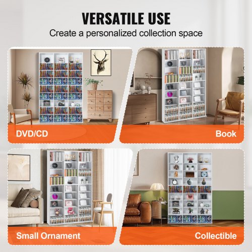 Media Storage Cabinet 9layer DVD Shelf Holds up to 756 CDs Adjustable CD
