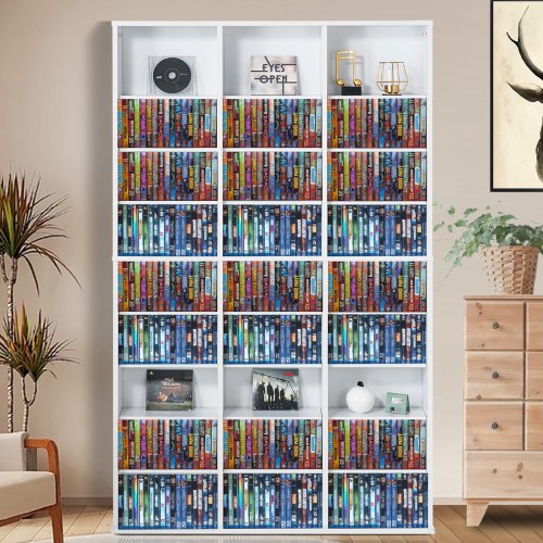 Media Storage Cabinet 9layer DVD Shelf Holds up to 756 CDs Adjustable CD