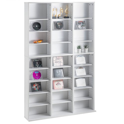 Media Storage Cabinet 9layer DVD Shelf Holds up to 756 CDs Adjustable CD