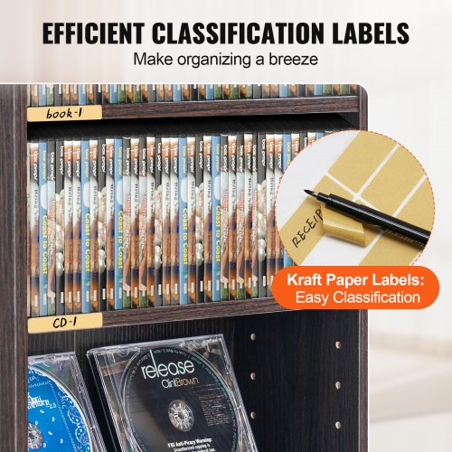 Media Storage Cabinet 5layer DVD Shelf Holds up to 240 CDs Adjustable CD