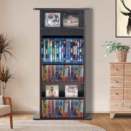 Media Storage Cabinet 5layer DVD Shelf Holds up to 240 CDs Adjustable CD