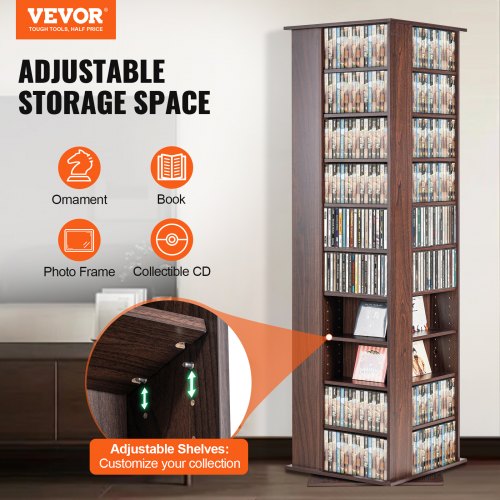 Media Storage Cabinet Rotating Media Tower Holds up to 1040 CDs Protects
