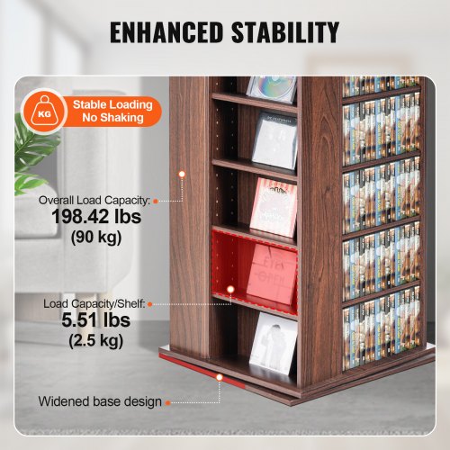 Media Storage Cabinet Rotating Media Tower Holds up to 1040 CDs Protects