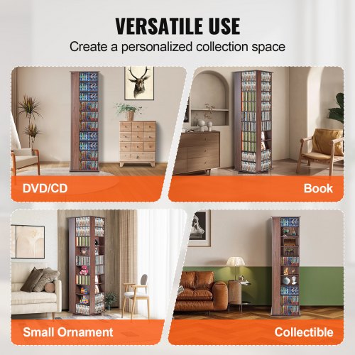 Media Storage Cabinet Rotating Media Tower Holds up to 1040 CDs Protects