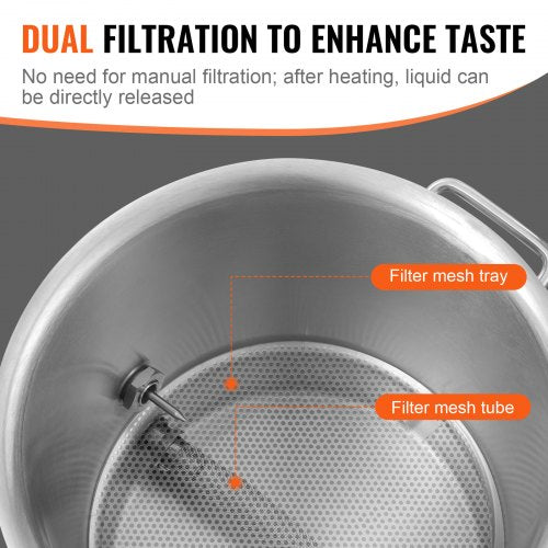 Stainless Steel Kettle 16 GALLON Brewing Pot Tri Ply Bottom for Beer Brew